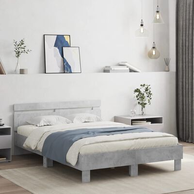 vidaXL Bed Frame without Mattress Concrete Grey 120x190 cm Small Double