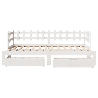 vidaXL Daybed with Trundle and Drawers without Mattress White 80x200 cm