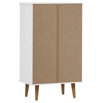 vidaXL Shoe Cabinet MOLDE White 59,5x35x103 cm Solid Wood Pine