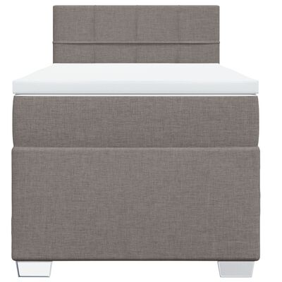 vidaXL Box Spring Bed with Mattress Taupe 100x200 cm Fabric