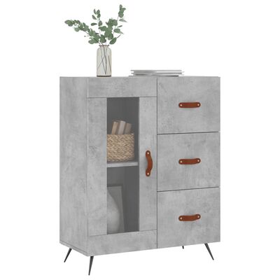 vidaXL Sideboard Concrete Grey 69.5x34x90 cm Engineered Wood