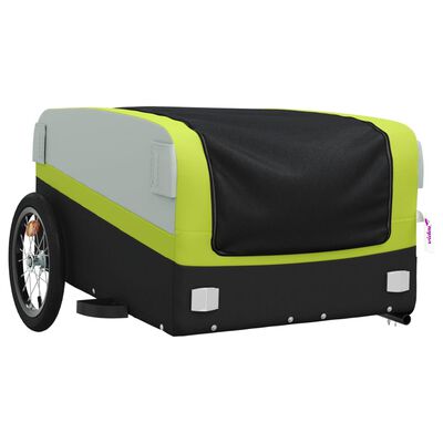 vidaXL Bike Trailer Black and Green 45 kg Iron