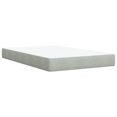 vidaXL Box Spring Bed with Mattress Light Grey 120x200 cm Velvet