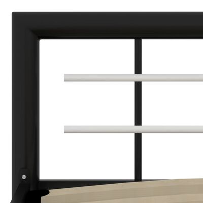 vidaXL Bed Frame without Mattress Black and White Metal 160x200 cm