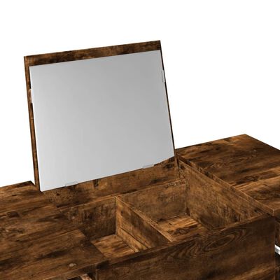 vidaXL Dressing Table with Mirror Smoked Oak 100x45x76 cm