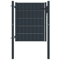 vidaXL Fence Gate PVC and Steel 100x81 cm Anthracite