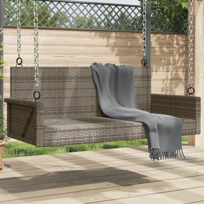 vidaXL Swing Bench Grey 119x56x48 cm Poly Rattan