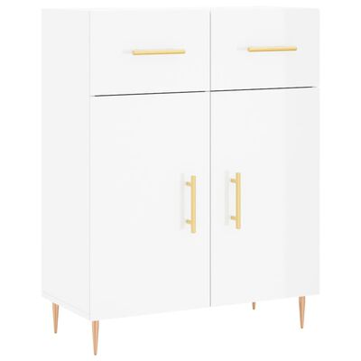 vidaXL Highboard High Gloss White 69.5x34x180 cm Engineered Wood