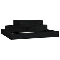 vidaXL Planter Black 83x83x27 cm Solid Wood Pine