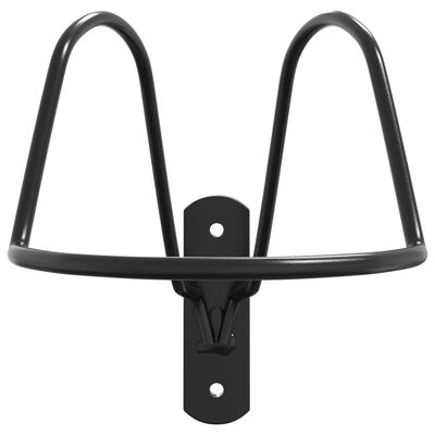 vidaXL Helmet Rack for Equestrian Wall Mounted Black Steel