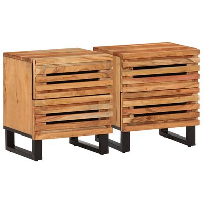 vidaXL Bedside Cabinets 2 pcs 40x34x46 cm Solid Wood Acacia