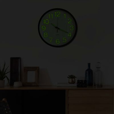 vidaXL Luminous Wall Clock Black 30 cm