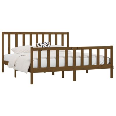 vidaXL Bed Frame without Mattress Honey Brown 200x200 cm Solid Wood