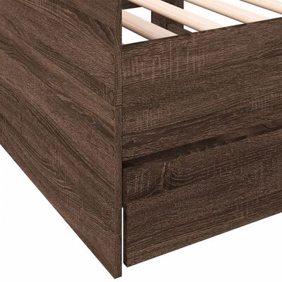 vidaXL Daybed with Drawers without Mattress Brown Oak 90x190 cm Single