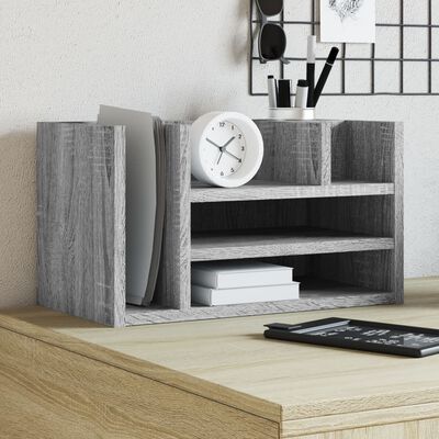 vidaXL Desk Organiser Grey Sonoma 44.5x24x25 cm Engineered wood