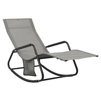 vidaXL Sun Lounger Steel and Textilene Grey