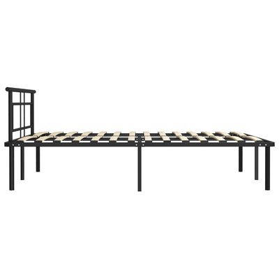 vidaXL Bed Frame without Mattress Black Metal 140x200 cm