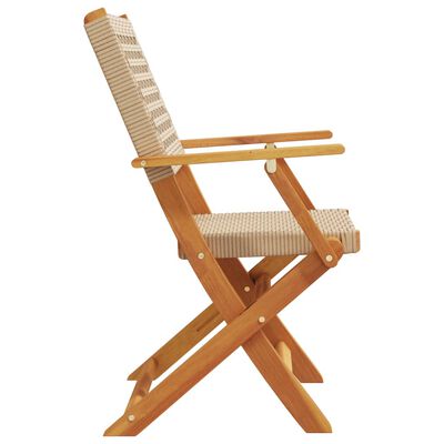 vidaXL Garden Chairs 2 pcs Beige Solid Wood Acacia and Poly Rattan