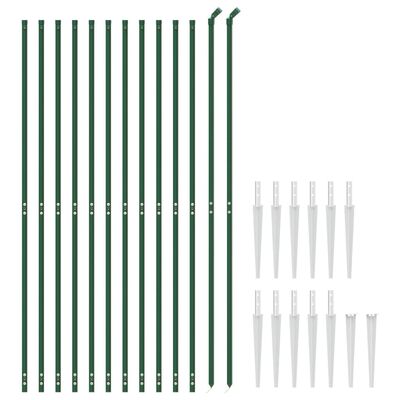 vidaXL Chain Link Fence with Spike Anchors Green 1.8x25 m