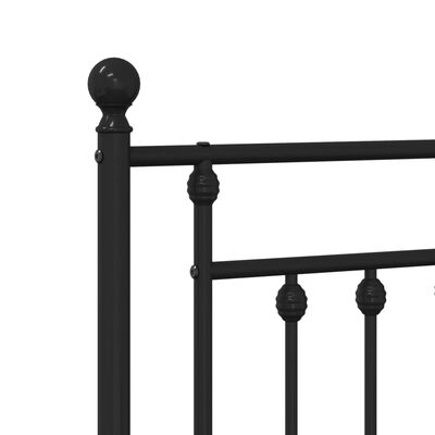 vidaXL Metal Bed Frame without Mattress with Footboard Black 120x200 cm