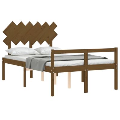 vidaXL Senior Bed without Mattress Honey Brown Double Solid Wood