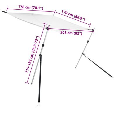 vidaXL T-Top Shade Extension White 170x208x(115-183) cm