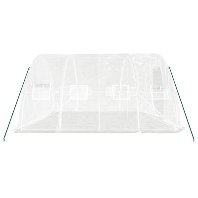 vidaXL Greenhouse with Steel Frame White 20 m² 5x4x2.3 m