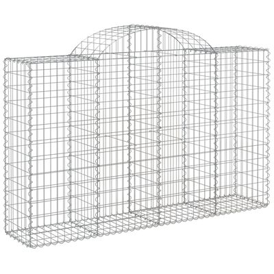 vidaXL Arched Gabion Baskets 10 pcs 200x50x120/140 cm Galvanised Iron