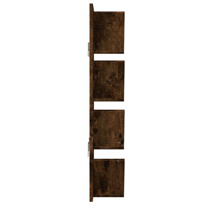 vidaXL Wall Bookshelf 4-Tier Smoked Oak 33x16x90 cm