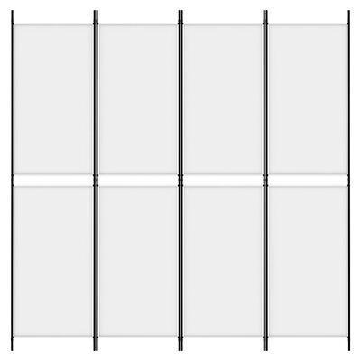 vidaXL 4-Panel Room Divider White 200x200 cm Fabric