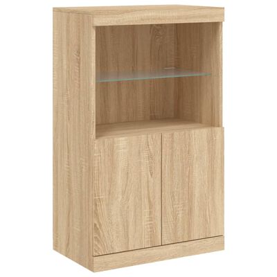 vidaXL Sideboard with LED Lights Sonoma Oak 60.5x37x100 cm