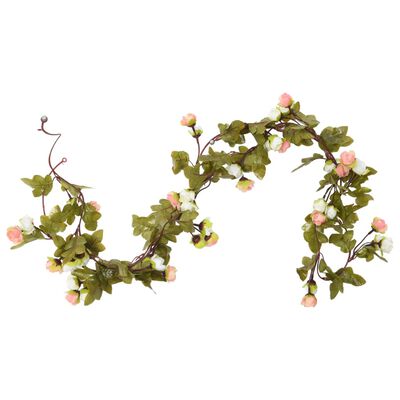 vidaXL Christmas Flower Garlands 6 pcs Champagne 215 cm