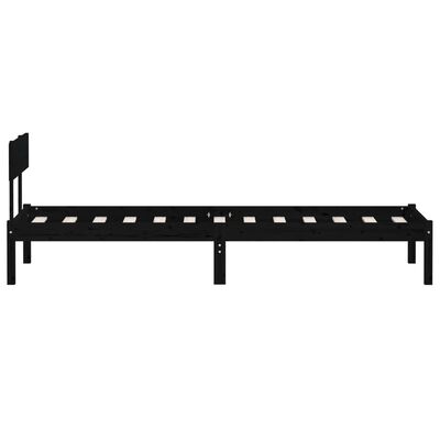 vidaXL Bed Frame without Mattress Black Solid Wood 100x200 cm