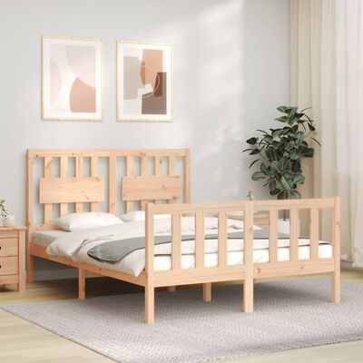 vidaXL Bed Frame without Mattress Double Solid Wood Pine