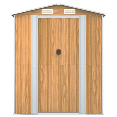 vidaXL Garden Shed Light Brown 192x938x223 cm Galvanised Steel