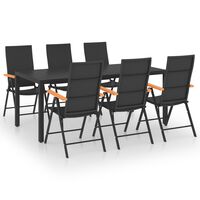 vidaXL 7 Piece Garden Dining Set Black and Brown