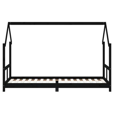 vidaXL Kids Bed Frame Black 80x200 cm Solid Wood Pine