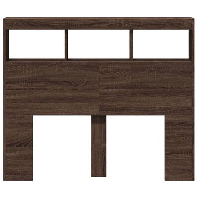 vidaXL Headboard Cabinet with LED Brown Oak 120x17x102 cm