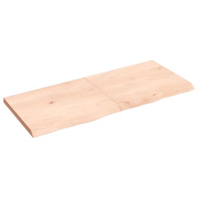 vidaXL Table Top 120x50x(2-4) cm Untreated Solid Wood Oak