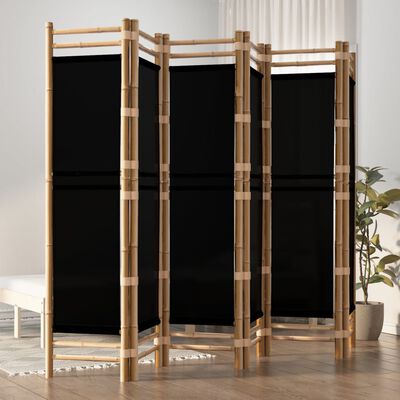 vidaXL Folding 6-Panel Room Divider 240 cm Bamboo and Canvas