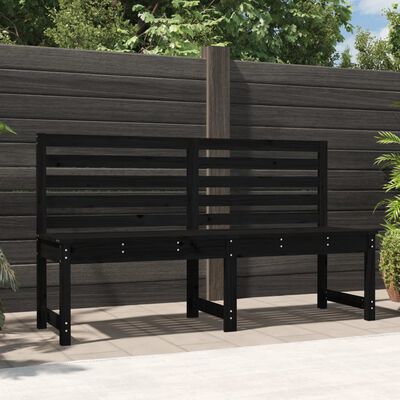 vidaXL Garden Bench Black 157.5 cm Solid Wood Pine