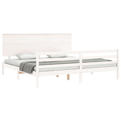 vidaXL Bed Frame without Mattress White 200x200 cm Solid Wood