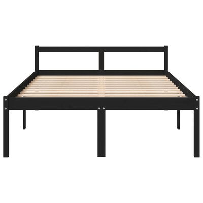 vidaXL Senior Bed without Mattress Black 135x190 cm Double