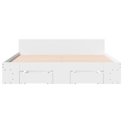 vidaXL Bed Frame with Drawers without Mattress White 160x200 cm