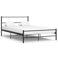 vidaXL Bed Frame with Headboard without Mattress Black 140x200 cm Metal