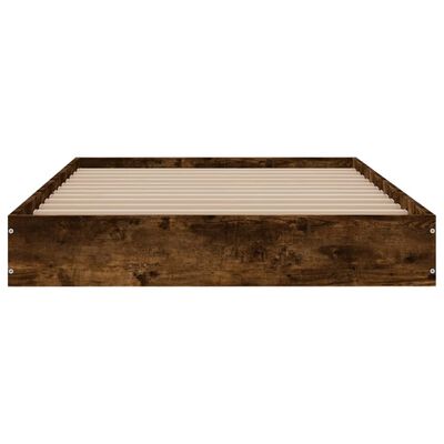 vidaXL Bed Frame without Mattress Smoked Oak 90x190 cm Single Engineered Wood