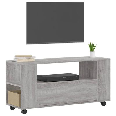 vidaXL TV Cabinet Grey Sonoma 102x34.5x43 cm Engineered Wood