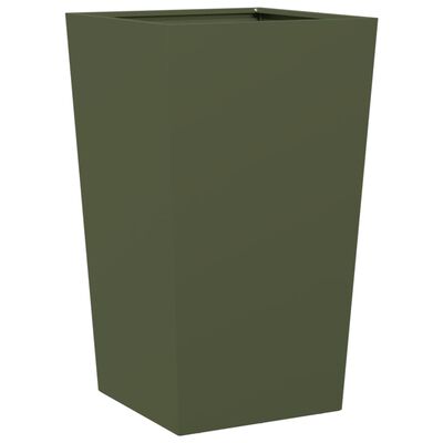 vidaXL Garden Planters Olive Green 2 pcs 45x45x75 cm Steel