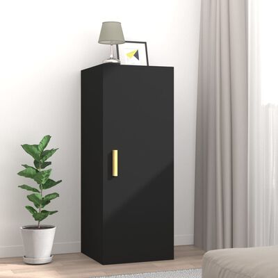 vidaXL Wall Cabinet Black 34.5x34x90 cm Engineered Wood