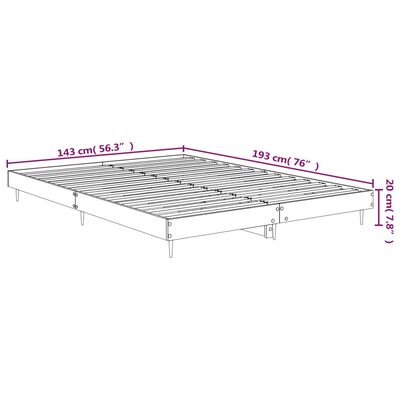 vidaXL Bed Frame without Mattress Black 140x190 cm Engineered Wood